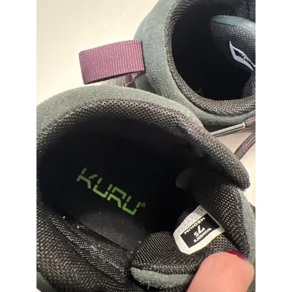 Kuru Quest Womens 7.5 Black Hiking Boots With Purple Stitching - Picture 5 of 9